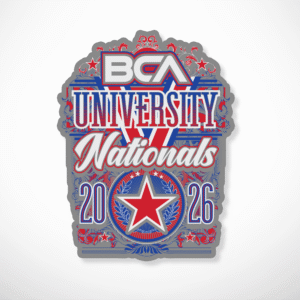 BCA University Nationals 2026 Competition Pin Badge